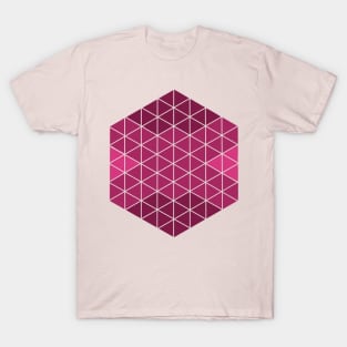 Pink Abstract Triangle Sacred Geometry Design T-Shirt